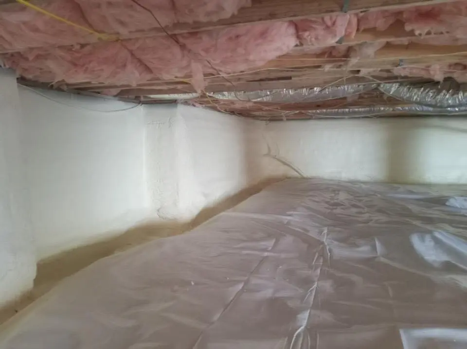 Crawl space encapsulation with closed-cell spray foam for Attic Insulation in Sterling